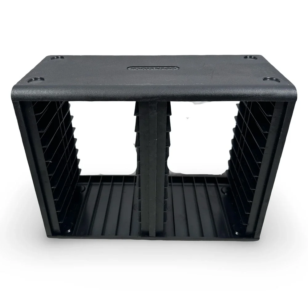 Openstock Black Plastic Double‎ Column 40 Cassette Storage Rack Stackable Media
